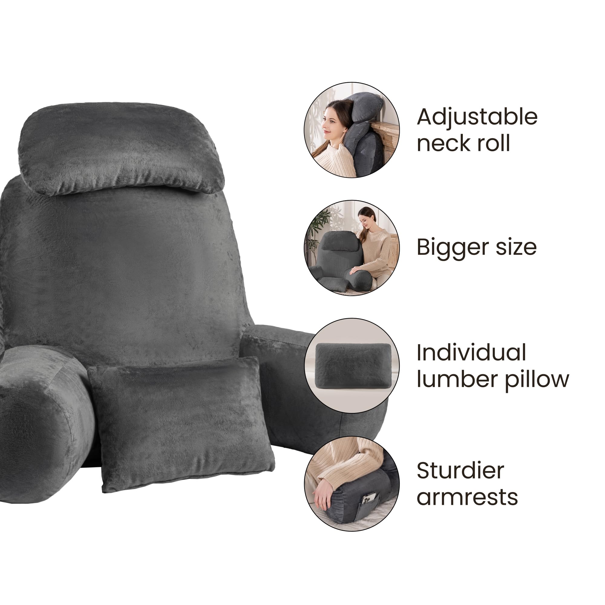 NOONTIDE in living room setup for watching TV and reading with ergonomic support