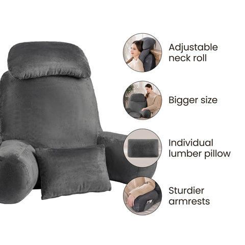 NOONTIDE in living room setup for watching TV and reading with ergonomic support