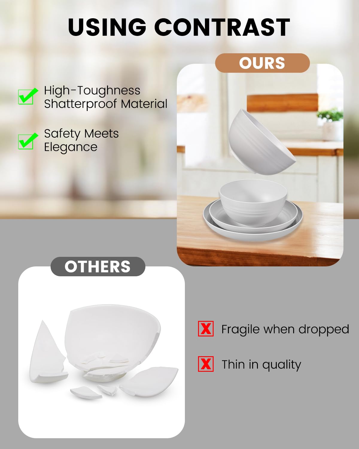 NoorooCare picnic setup on blanket demonstrating outdoor-ready, unbreakable tableware