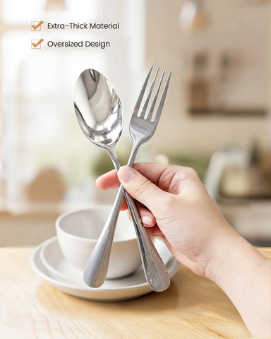 NoorooCare stainless-steel forks and spoons, durable cutlery for everyday meals