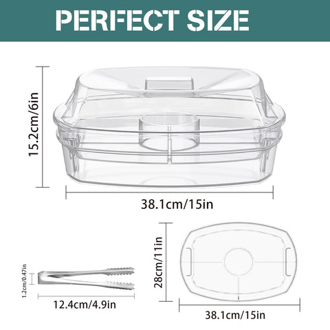 Norar clear lid protecting tray from insects and outdoor debris