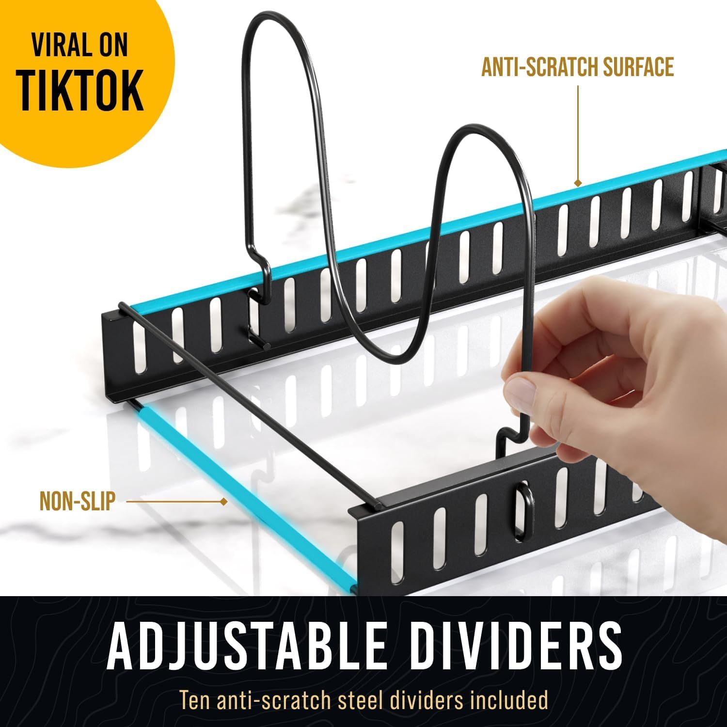 Norcalway adjustable divider detail showing customizable spacing for pans