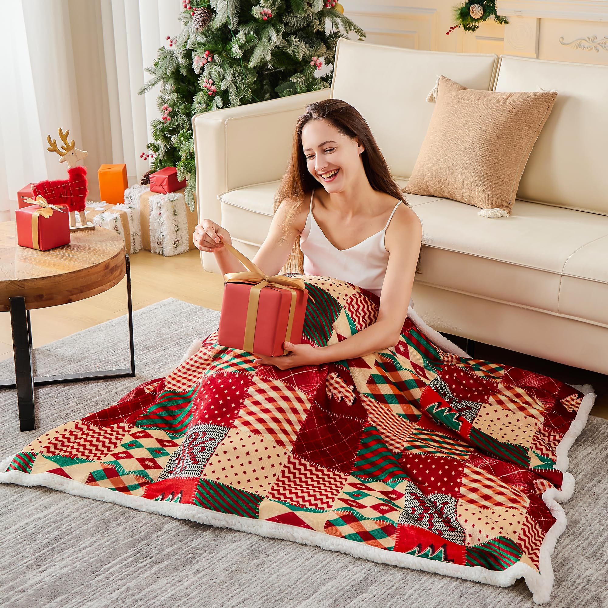 NORD ECO gift-wrapped throw ready to give as a cozy holiday present