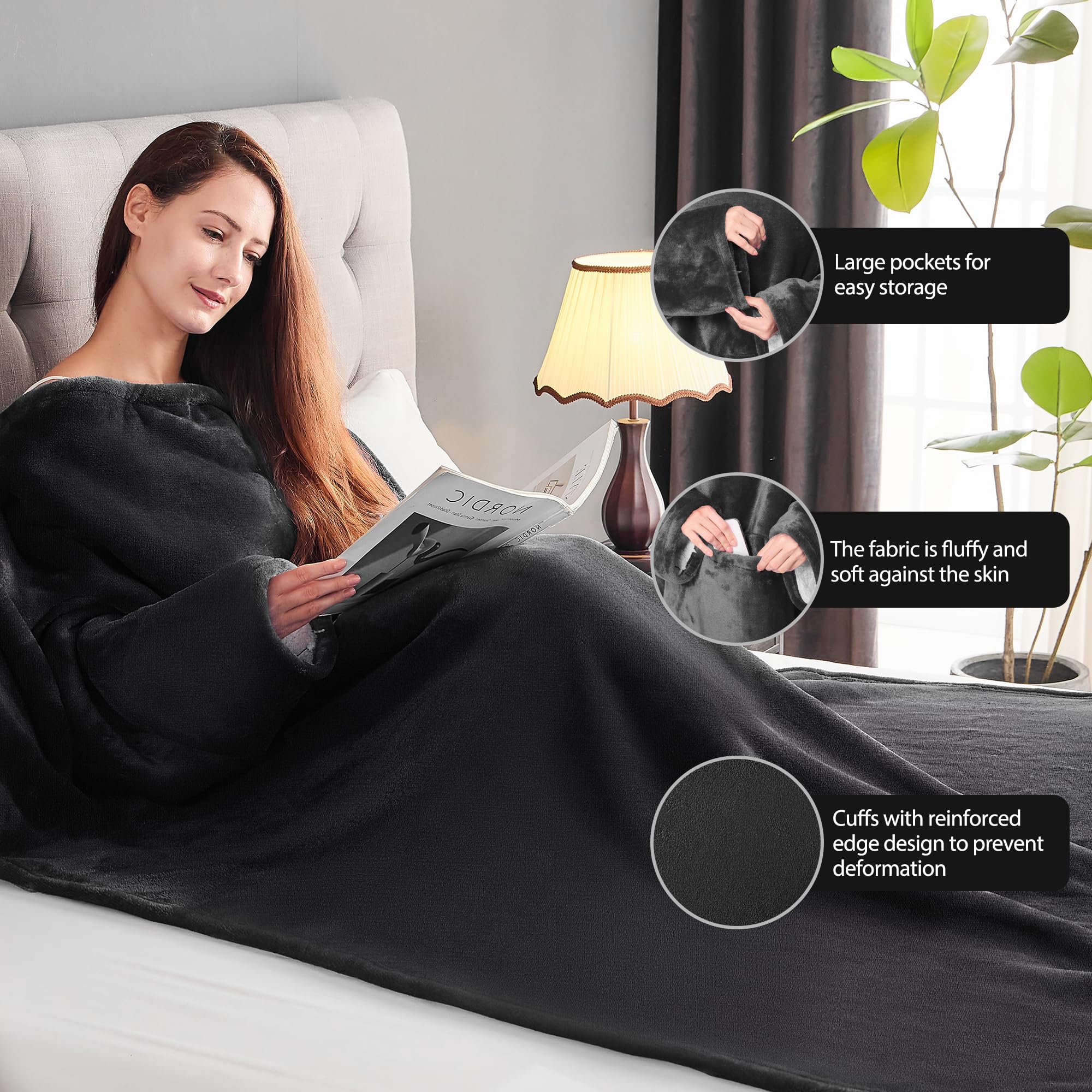 NORD ECO sleeve detail showing stitching and mobility for arms while lounging