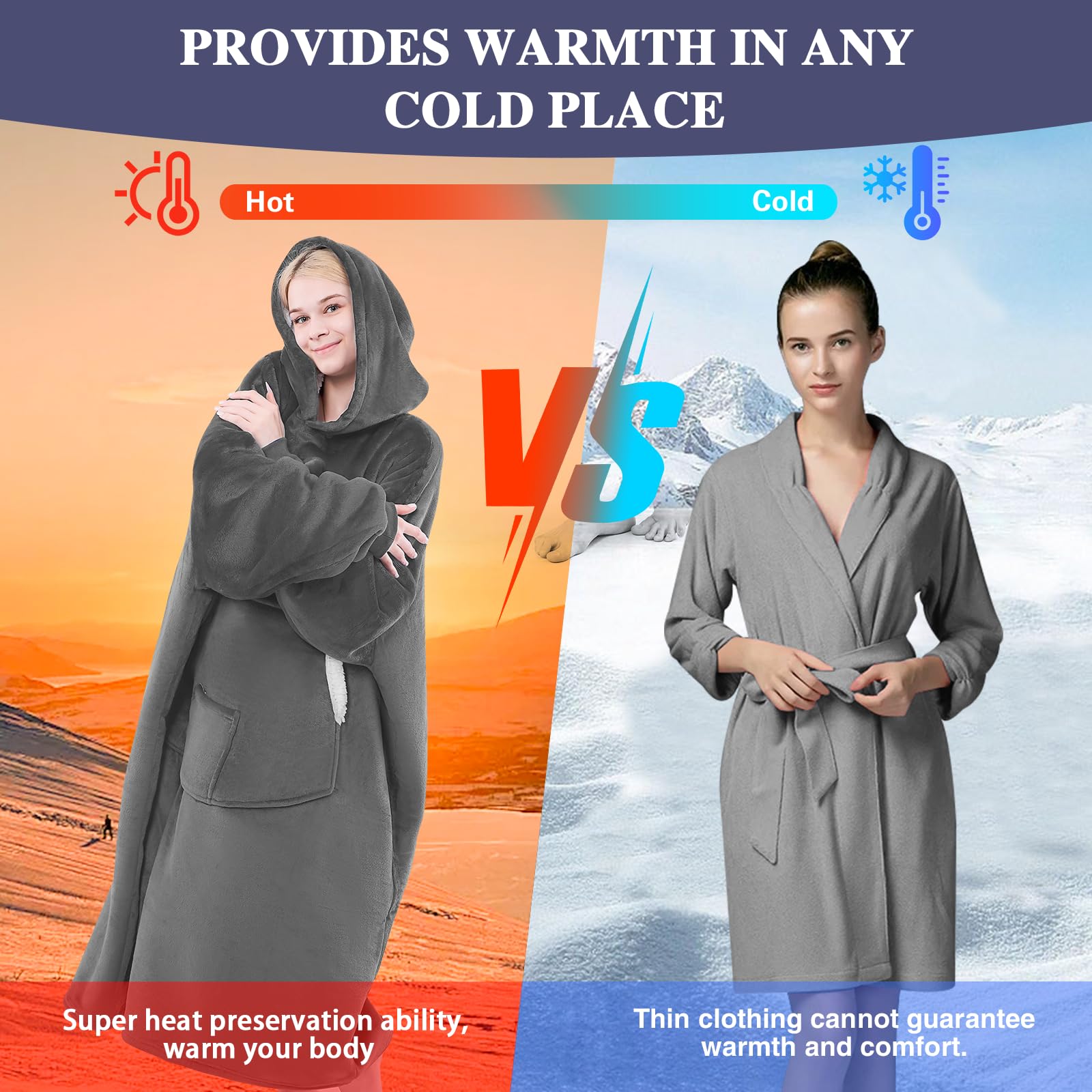 NORD ECO outdoor camping use showing wearable blanket for chilly evenings
