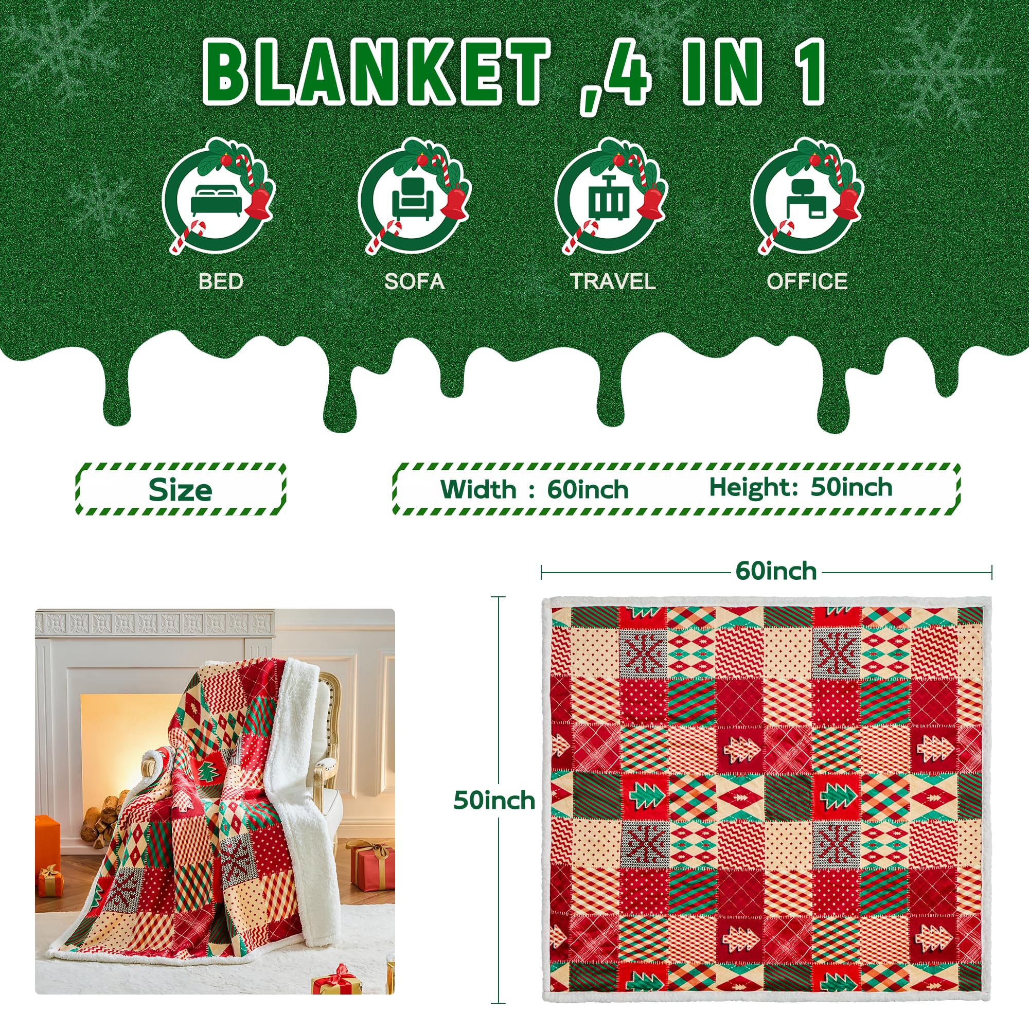 NORD ECO blanket draped over sofa adding holiday warmth and style