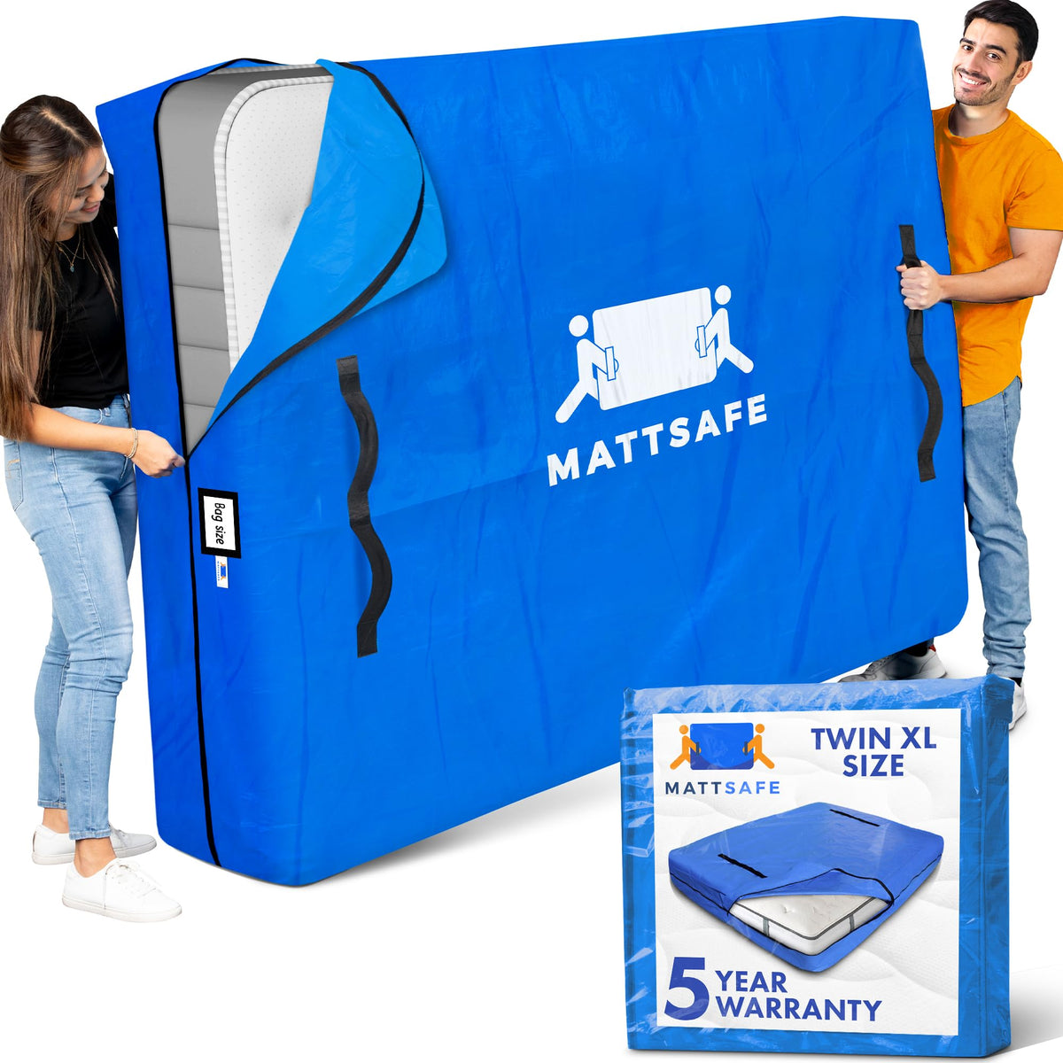 Nordic Elk front view of Twin XL mattress bag showing full coverage protection