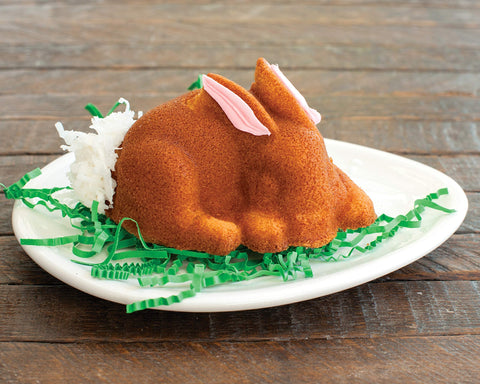 nordic ware close-up of bunny detail capturing crisp molded features for photogenic cakes