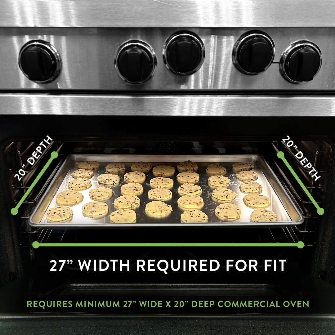 Nordic Ware sheet with baked cookies showing even browning and conductivity benefit