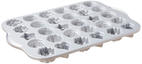 Nordic Ware filled mini Bundt cakes on pan illustrating easy release and elegant presentation