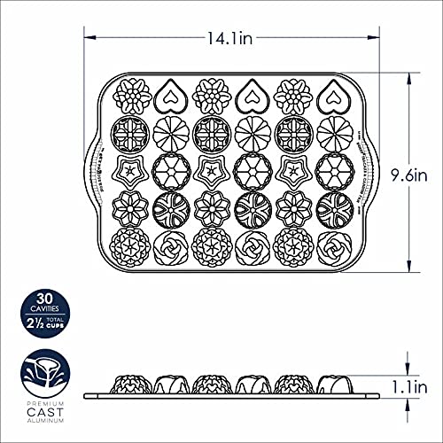 Nordic Ware mold held in hand to show scale and compact portability for event baking