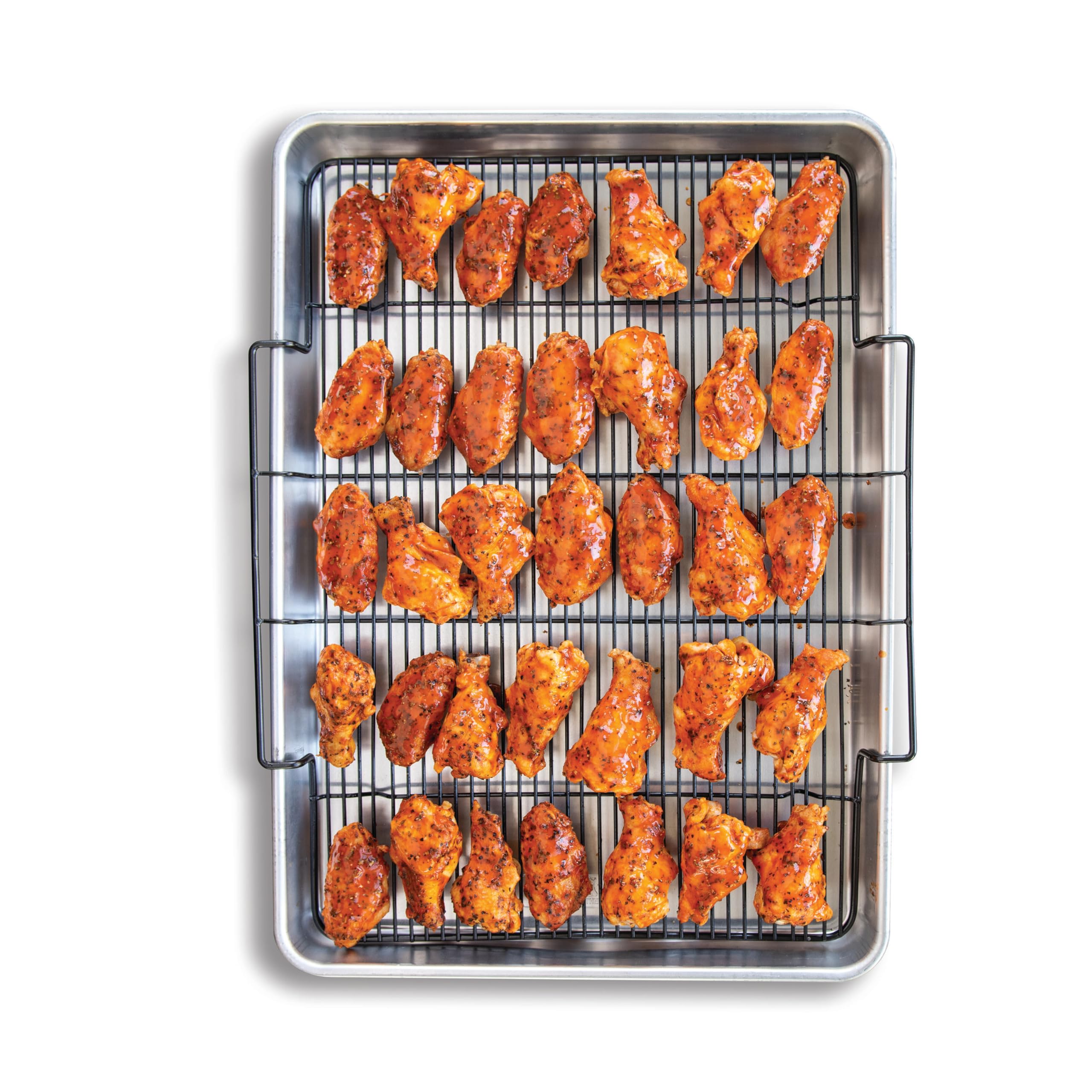 Nordic Ware tray front packaging showing large crisping pan benefit