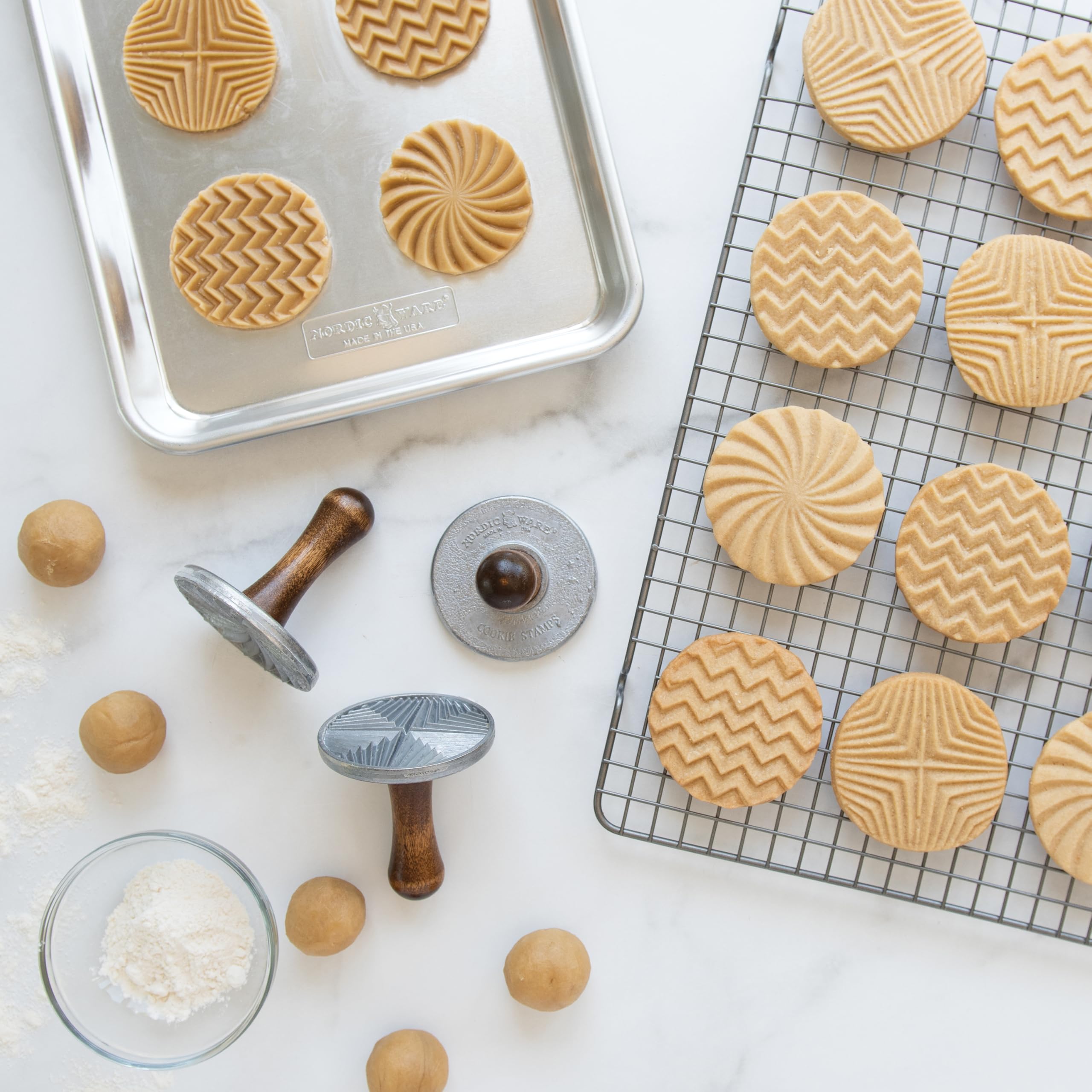 Nordic Ware close-up of geometric pattern revealing crisp embossed detail