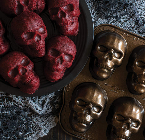 Nordic Ware close-up of skull cavity detail for crisp cake features