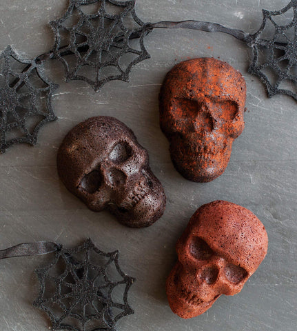 Nordic Ware decorated skull desserts in party setting for serving idea