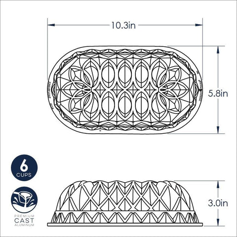 Nordic Ware loaf pan inside oven demonstrating oven-safe up to 400°F benefit
