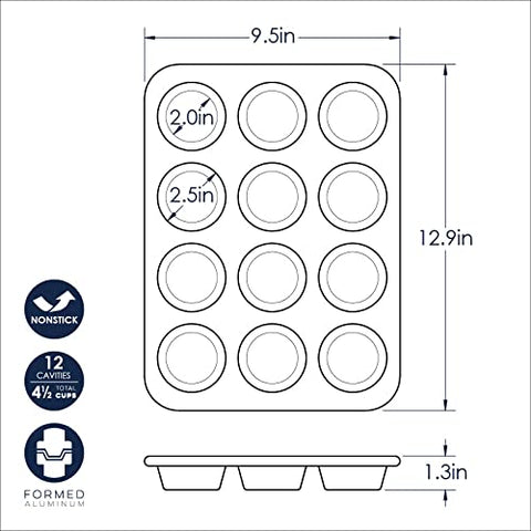 Nordic Ware pan on kitchen counter with baked goods illustrating durable, made-in-USA performance