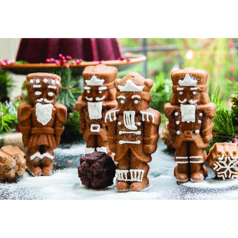 Nordic Ware close-up of cavities highlighting detailed nutcracker mold and crisp definition