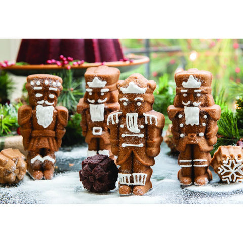 Nordic Ware close-up of cavities highlighting detailed nutcracker mold and crisp definition