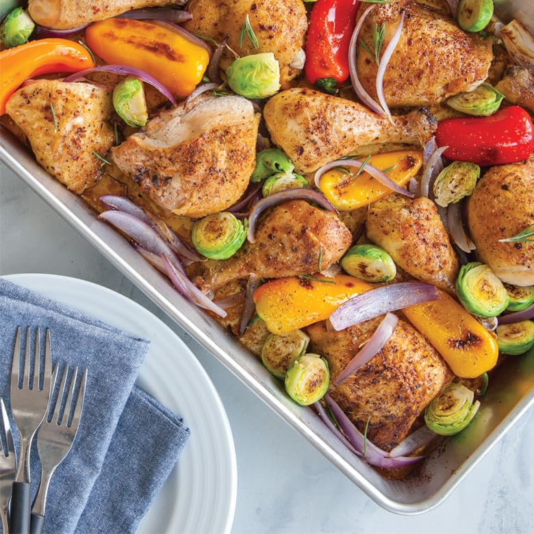 Nordic Ware close-up of Prism embossed texture improving airflow and crisping for even browning