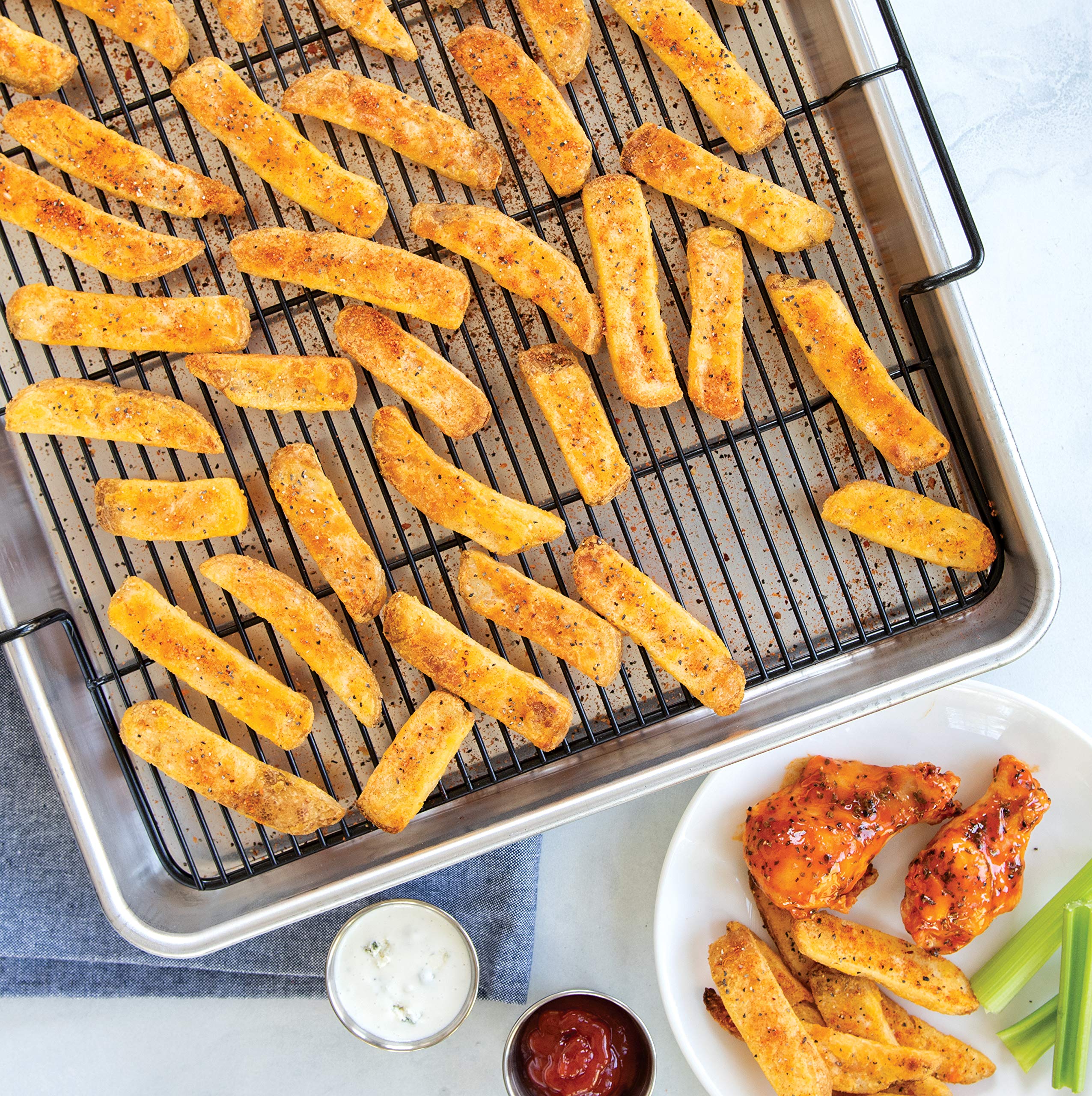 Nordic Ware nonstick rack detail demonstrating easy food release
