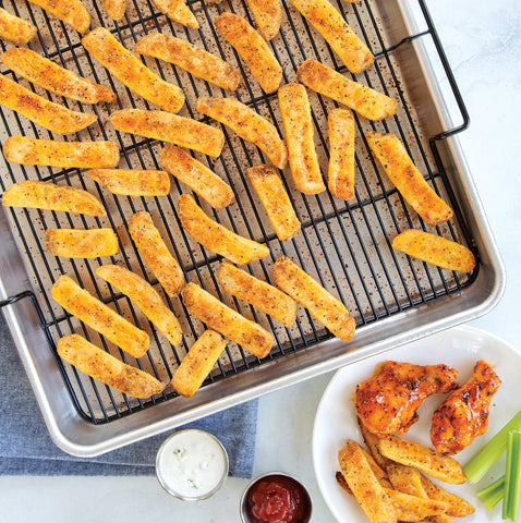 Nordic Ware nonstick rack detail demonstrating easy food release