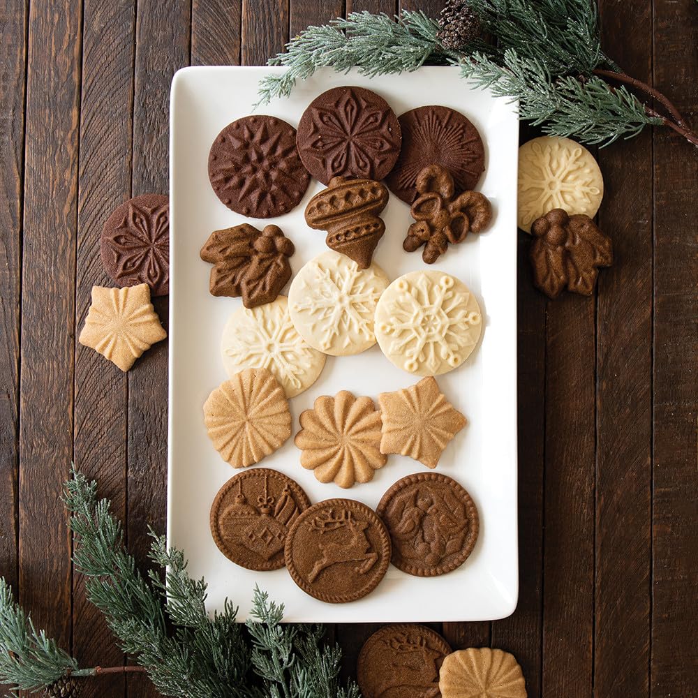 Nordic Ware stamped cookies in gift box conveying attractive homemade gift benefit