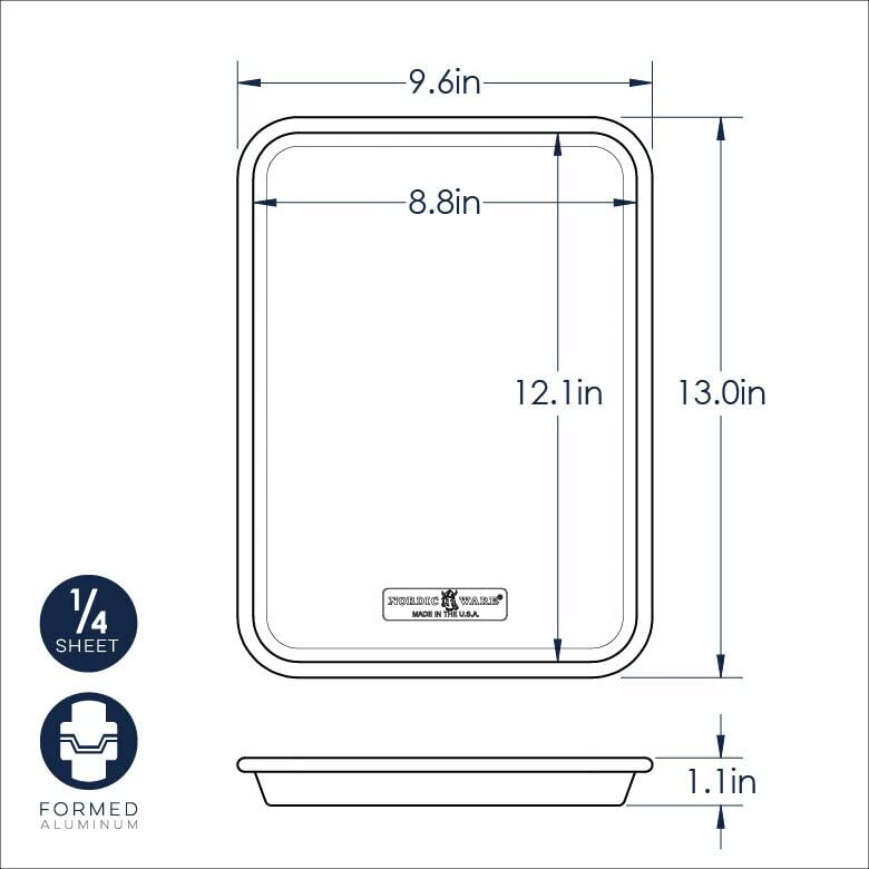 Nordic Ware quarter sheet on silicone mat showing protective nonstick benefit