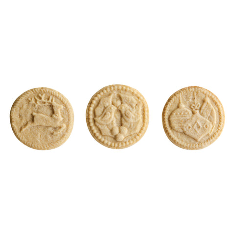 Nordic Ware stamps pressed into cold dough demonstrating clear impression benefit