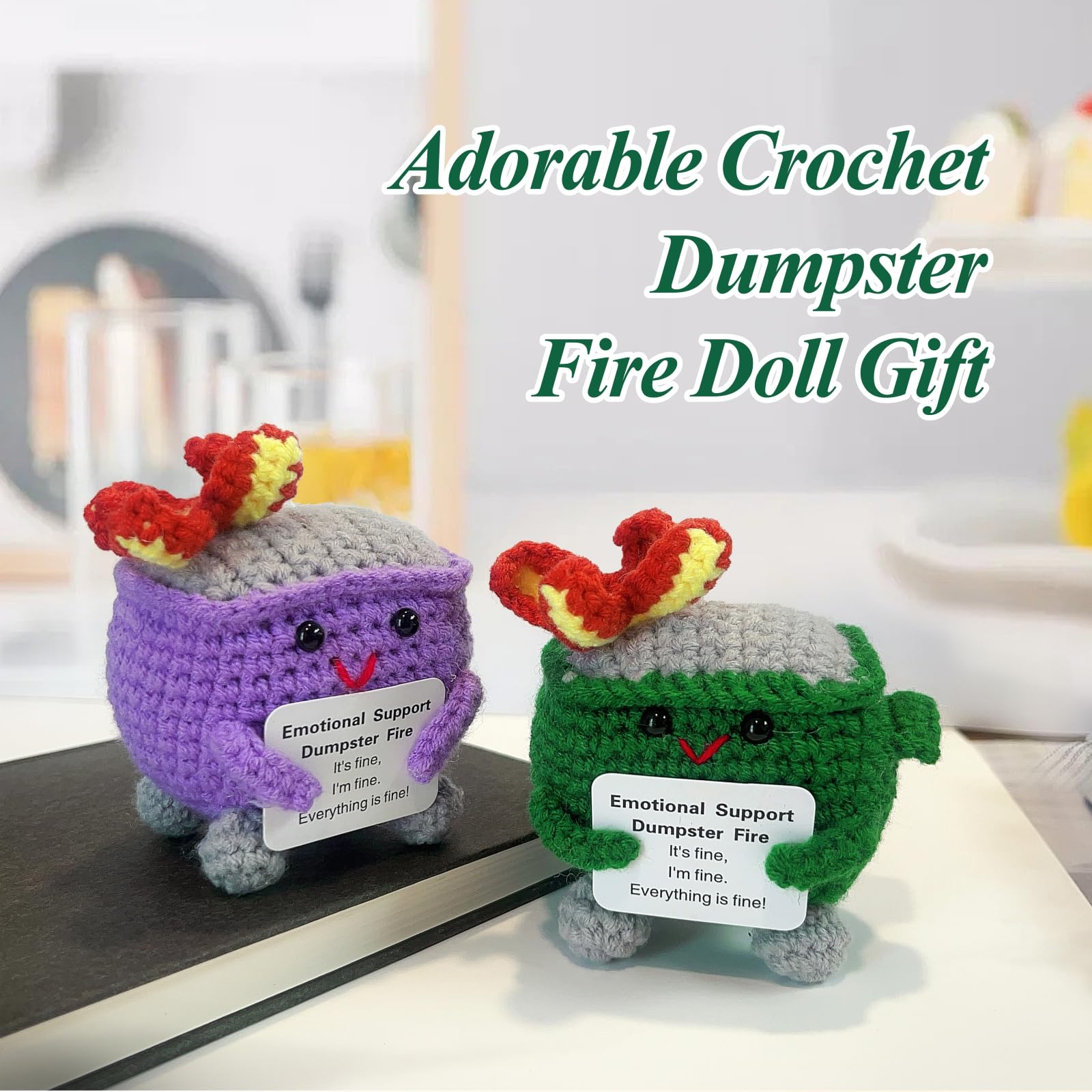 Nordkawa dumpster fire sitting on an office desk adding humor and personality