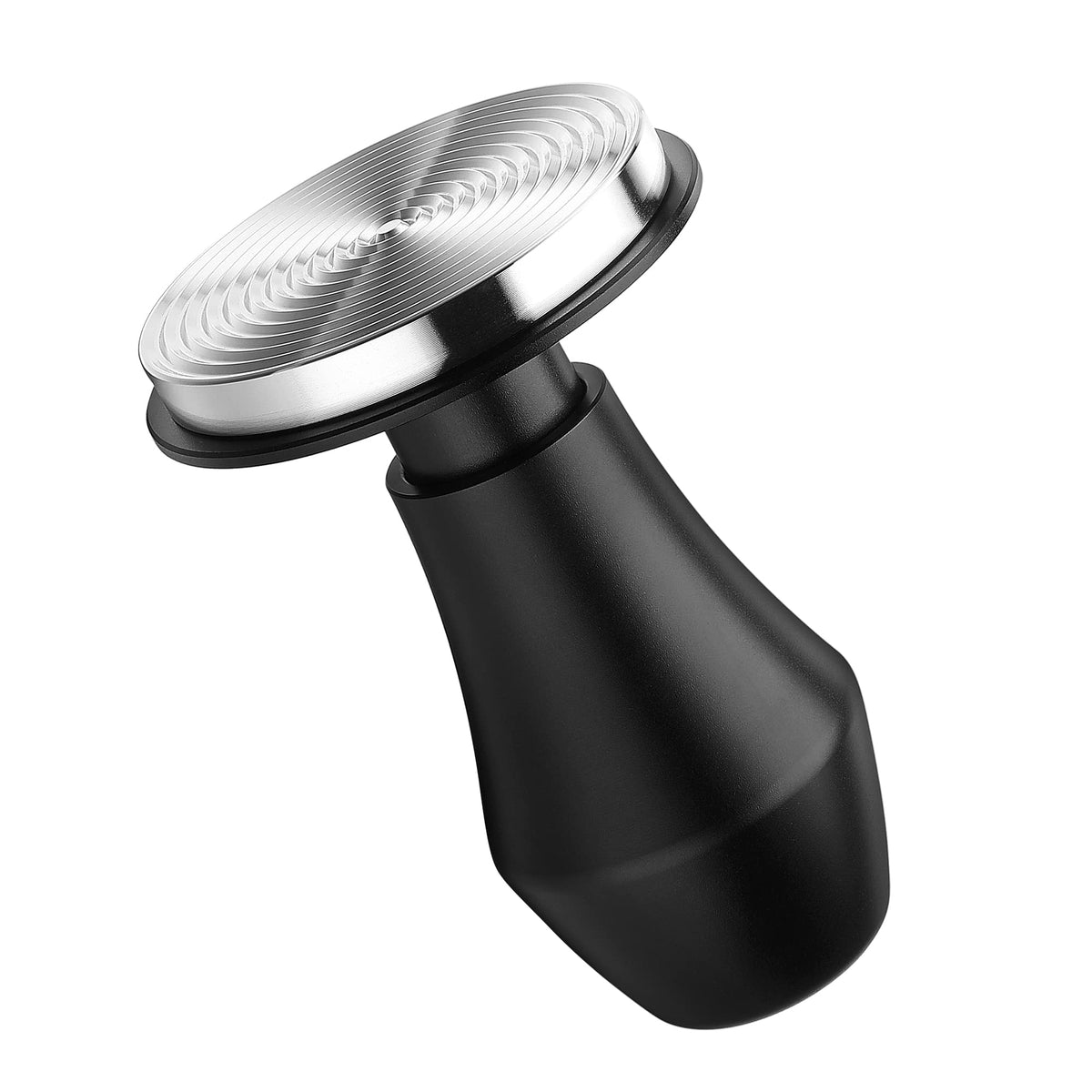 Normcore tamper front view with stand showing stable storage benefit