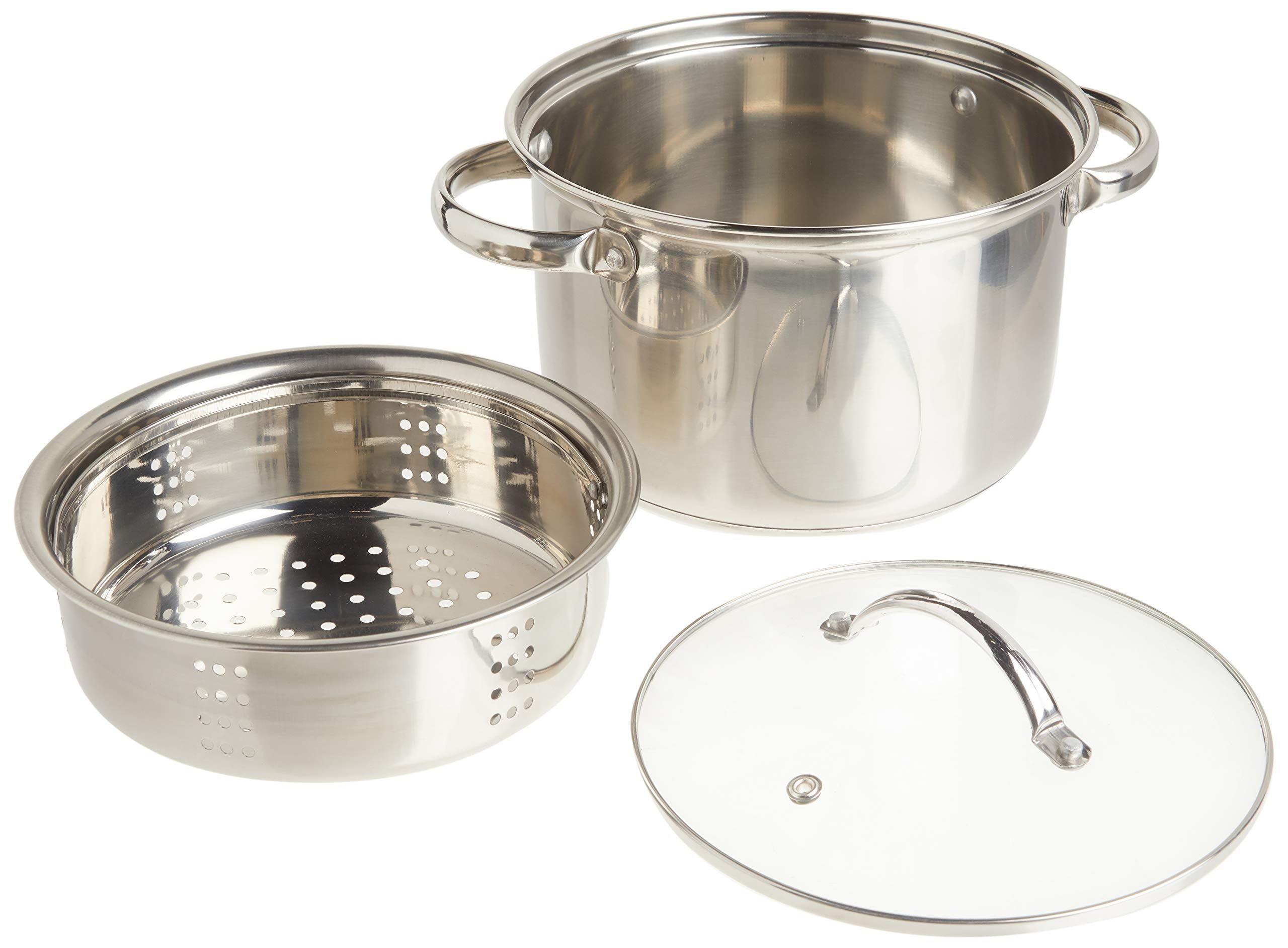 Norpro close-up of tri-ply encapsulated base for even heat and quick cooking
