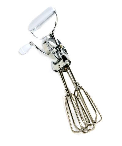 Norpro front view of 12-inch hand beater showing full tool and beaters, durable mixing