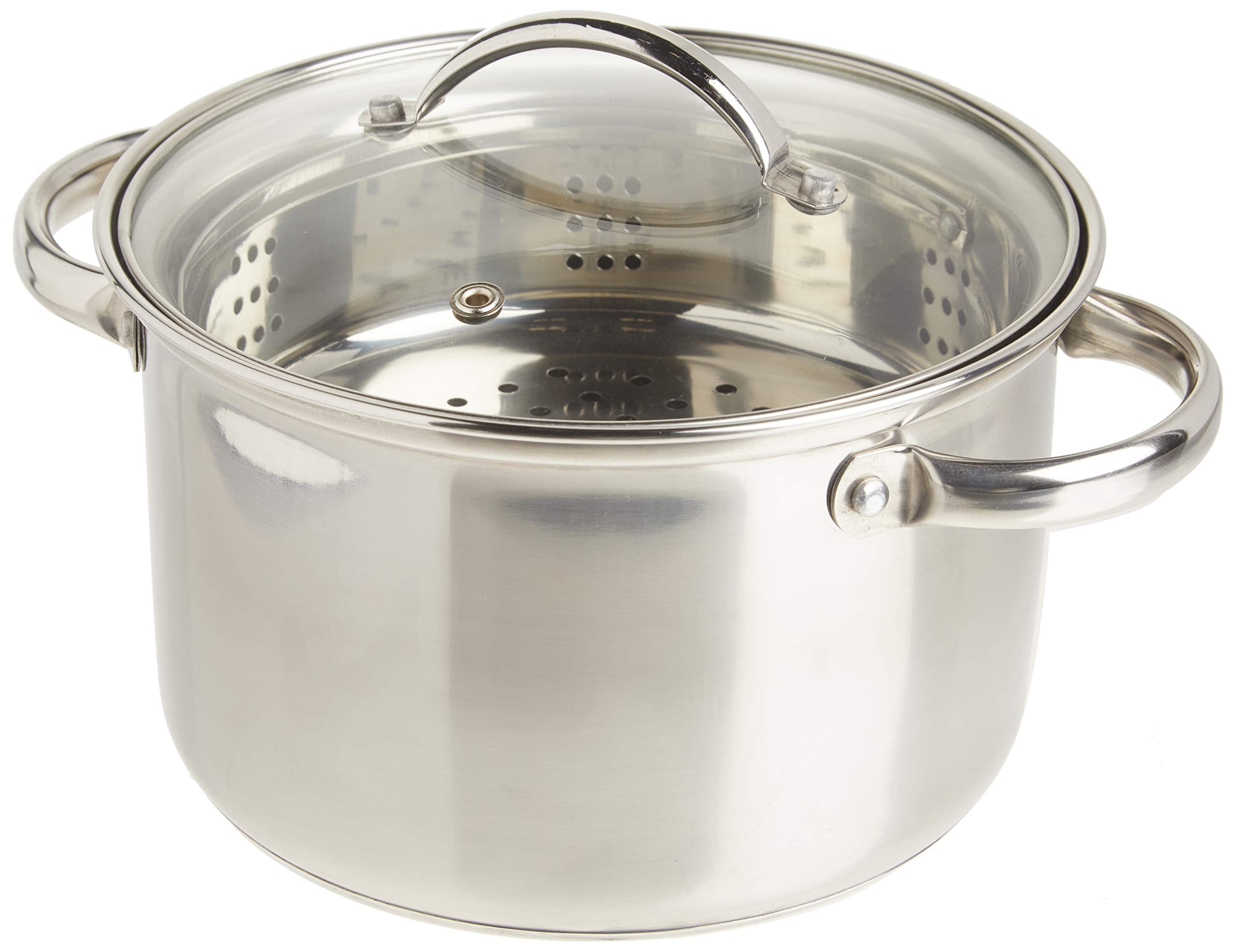 Norpro front view of three-piece steamer set showing clean finish and versatility