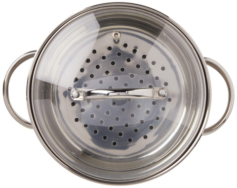 Norpro steamer insert detail demonstrating perforations for efficient steaming