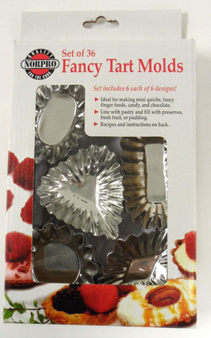 Norpro tartlet tins mixed shapes display showing variety for creative plating and service