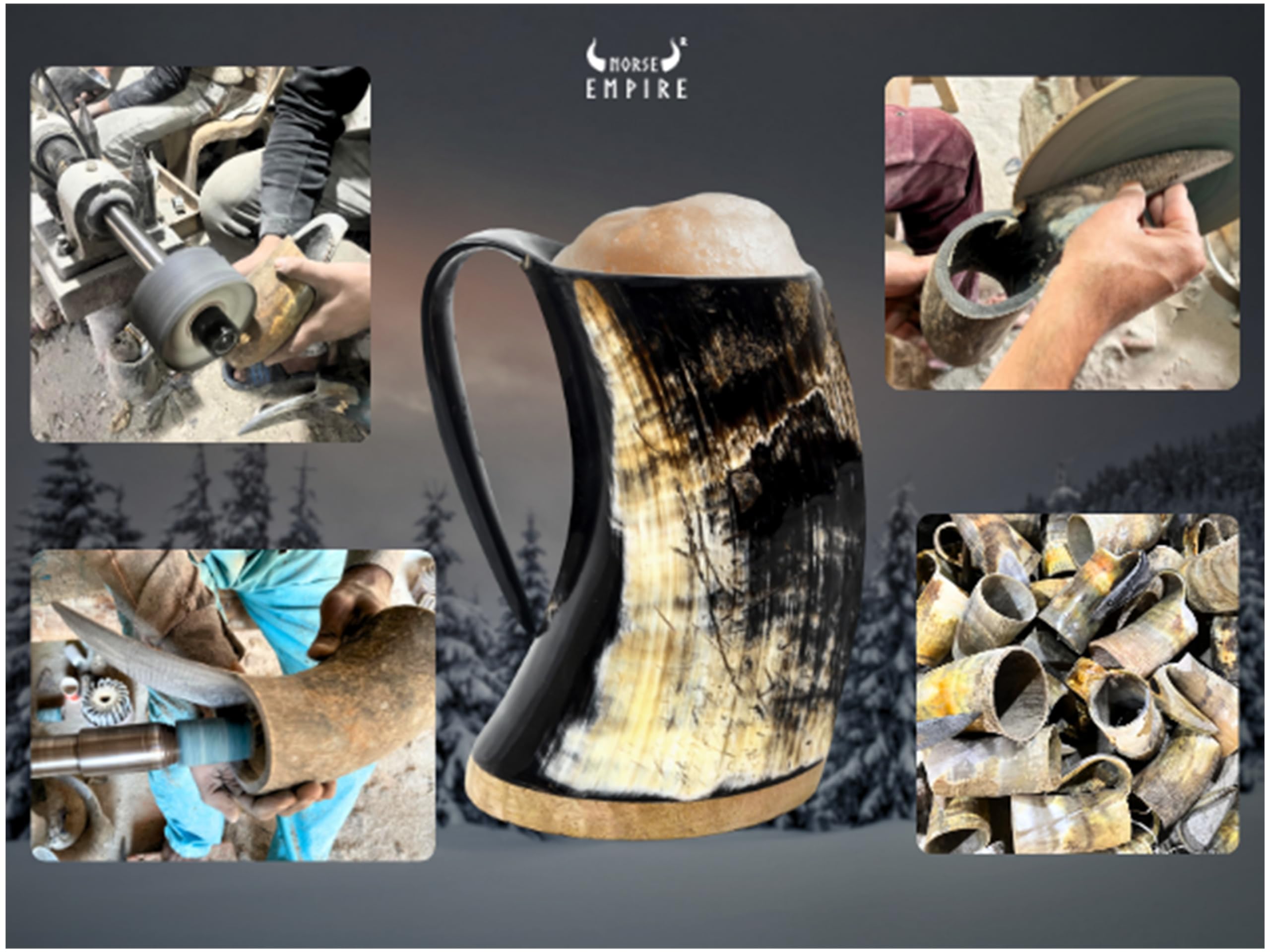 NORSE EMPIRE close-up of horn texture highlighting unique grain patterns