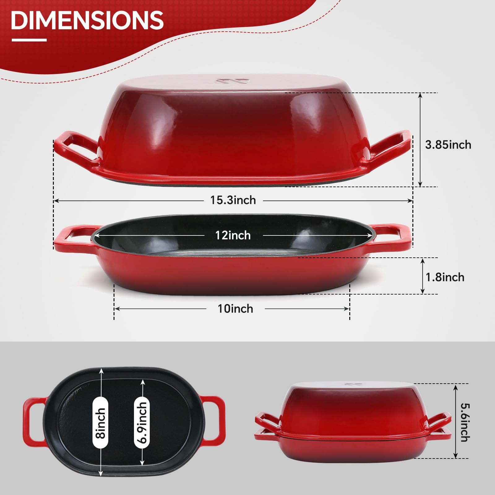 Northriver Casting smooth enamel interior showing easy‑clean surface advantage
