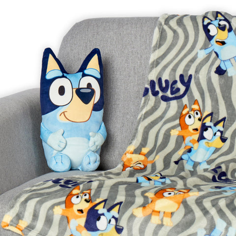 Northwest Bluey 3D hugger pillow detail offering squeezable plush comfort