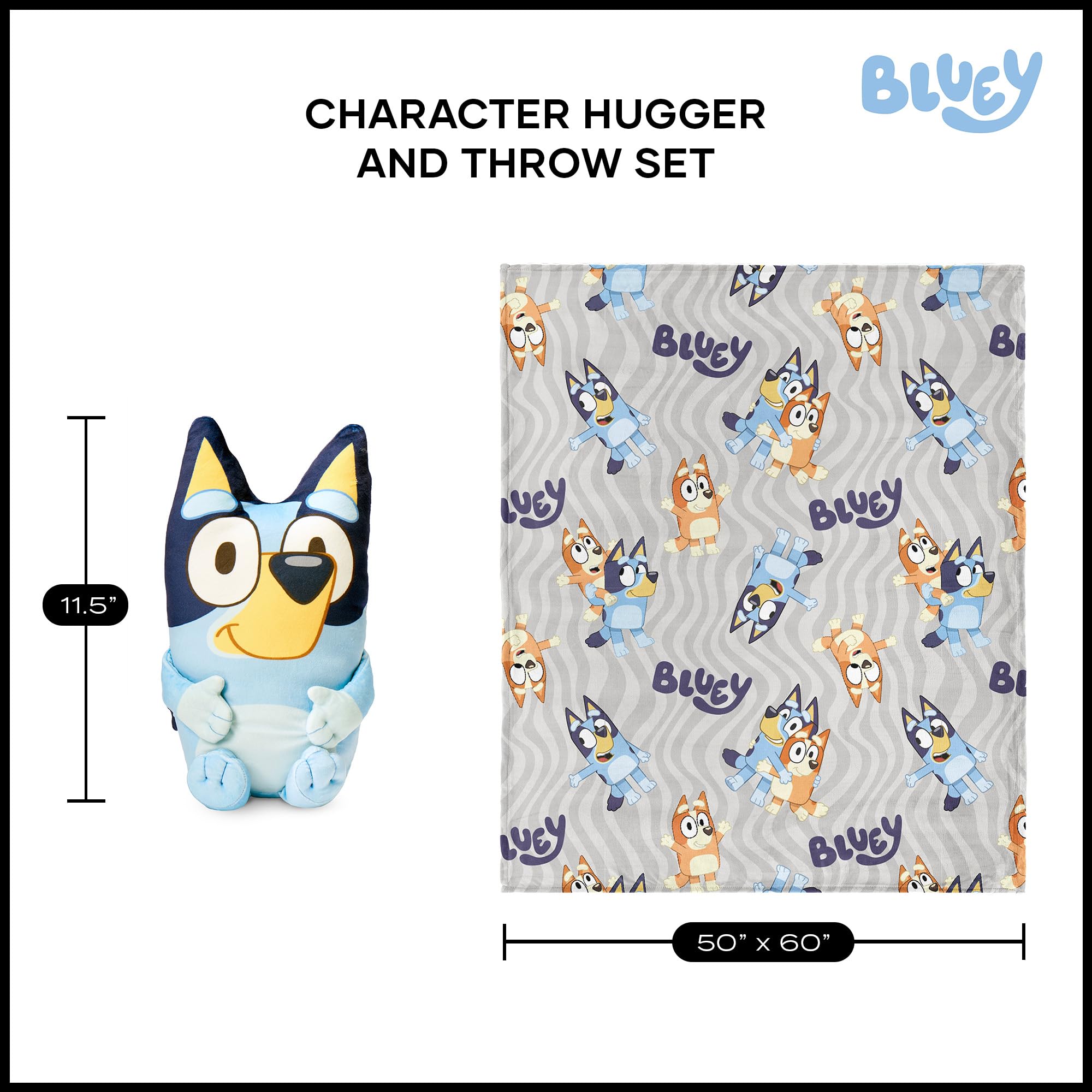 Northwest Bluey set on child’s bed creating colorful cozy bedroom decor