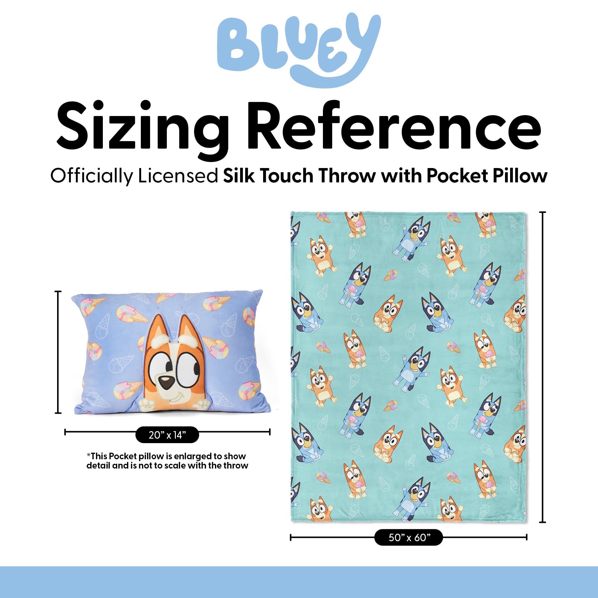 Northwest Bluey blanket and pillow on couch in use — cozy nap convenience