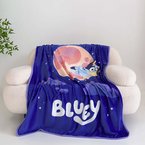 Northwest Bluey blanket close-up of plush texture for soft comfort