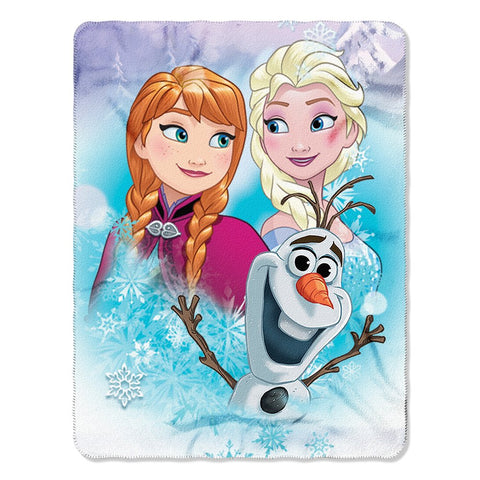 Northwest Frozen throw front view showing vibrant Snow Journey design and cozy appeal