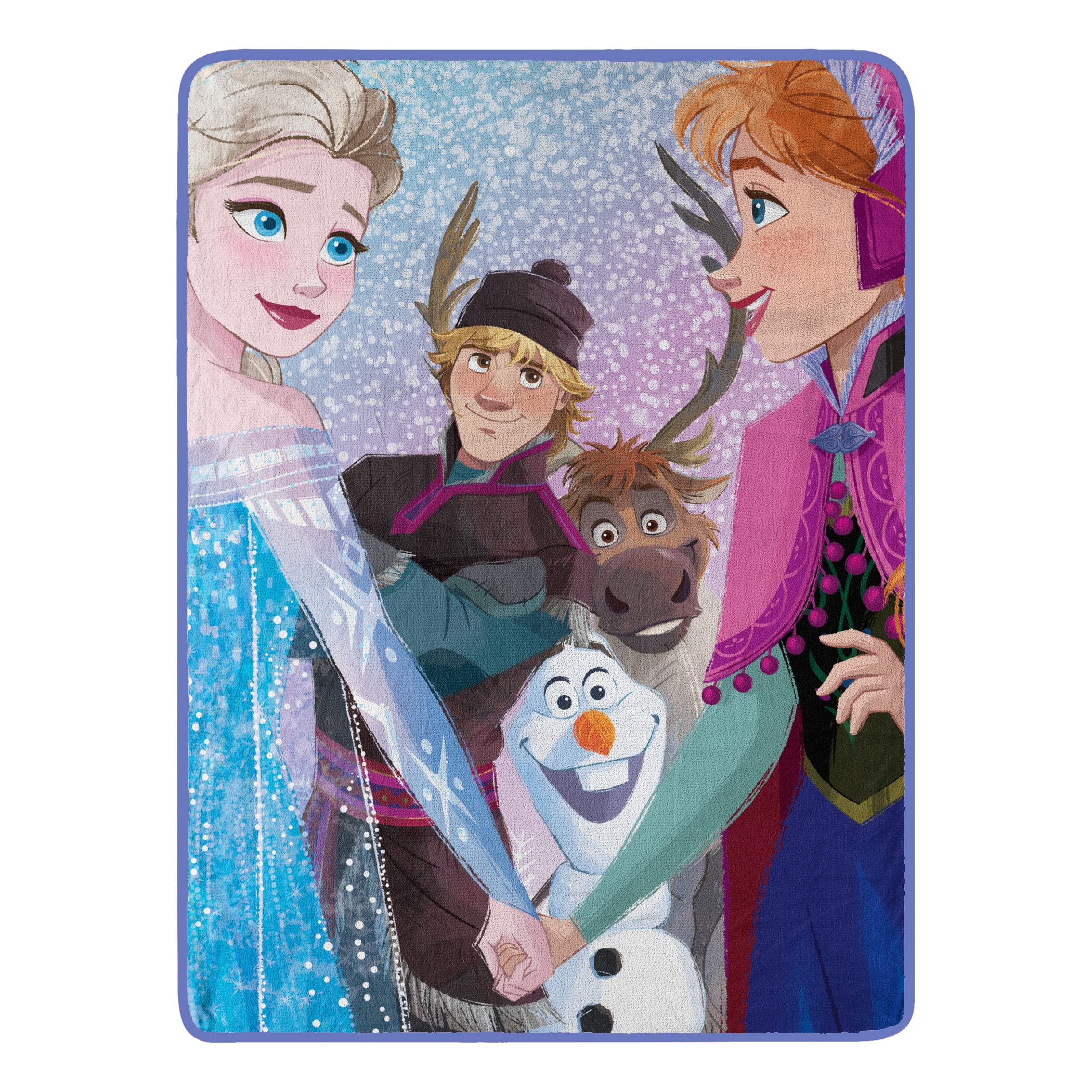 Northwest throw front spread showing vibrant Frozen graphics and cozy coverage