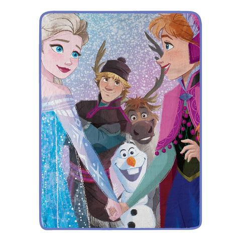 Northwest throw front spread showing vibrant Frozen graphics and cozy coverage