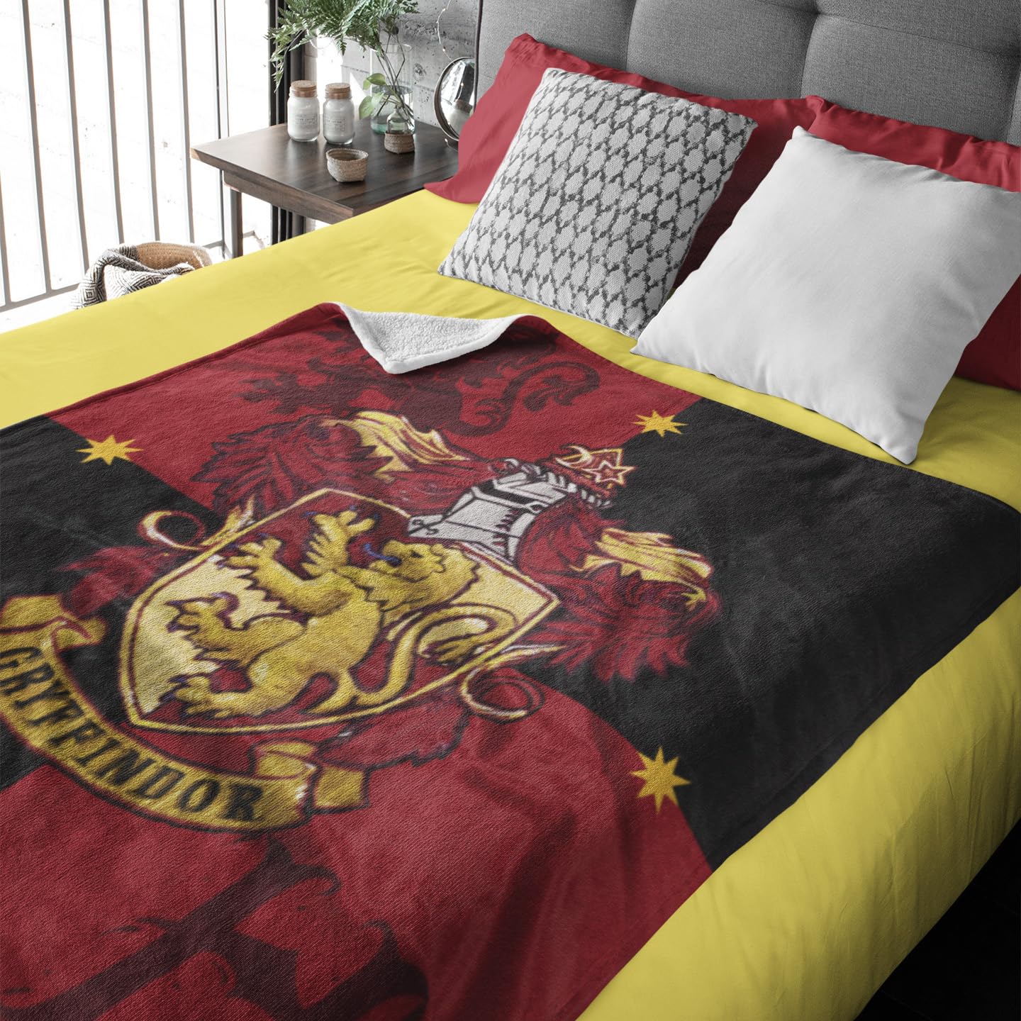 Northwest Gryffindor fabric close-up showing silky texture for cozy comfort