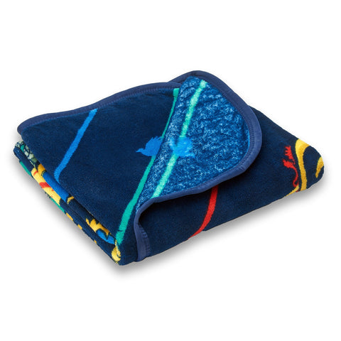 Northwest folded throw displayed for size comparison and easy storage