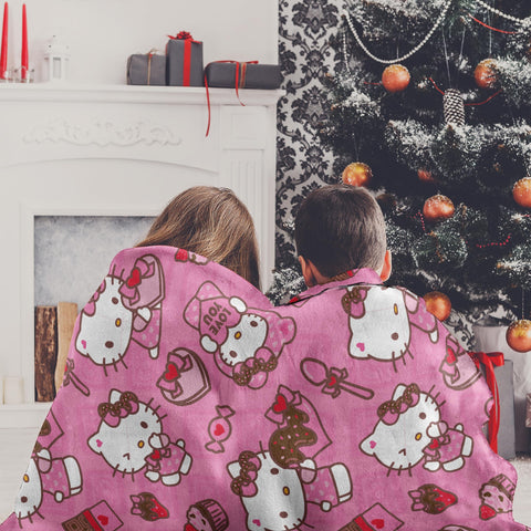 Northwest Hello Kitty close-up texture showing silk-touch softness and plush comfort