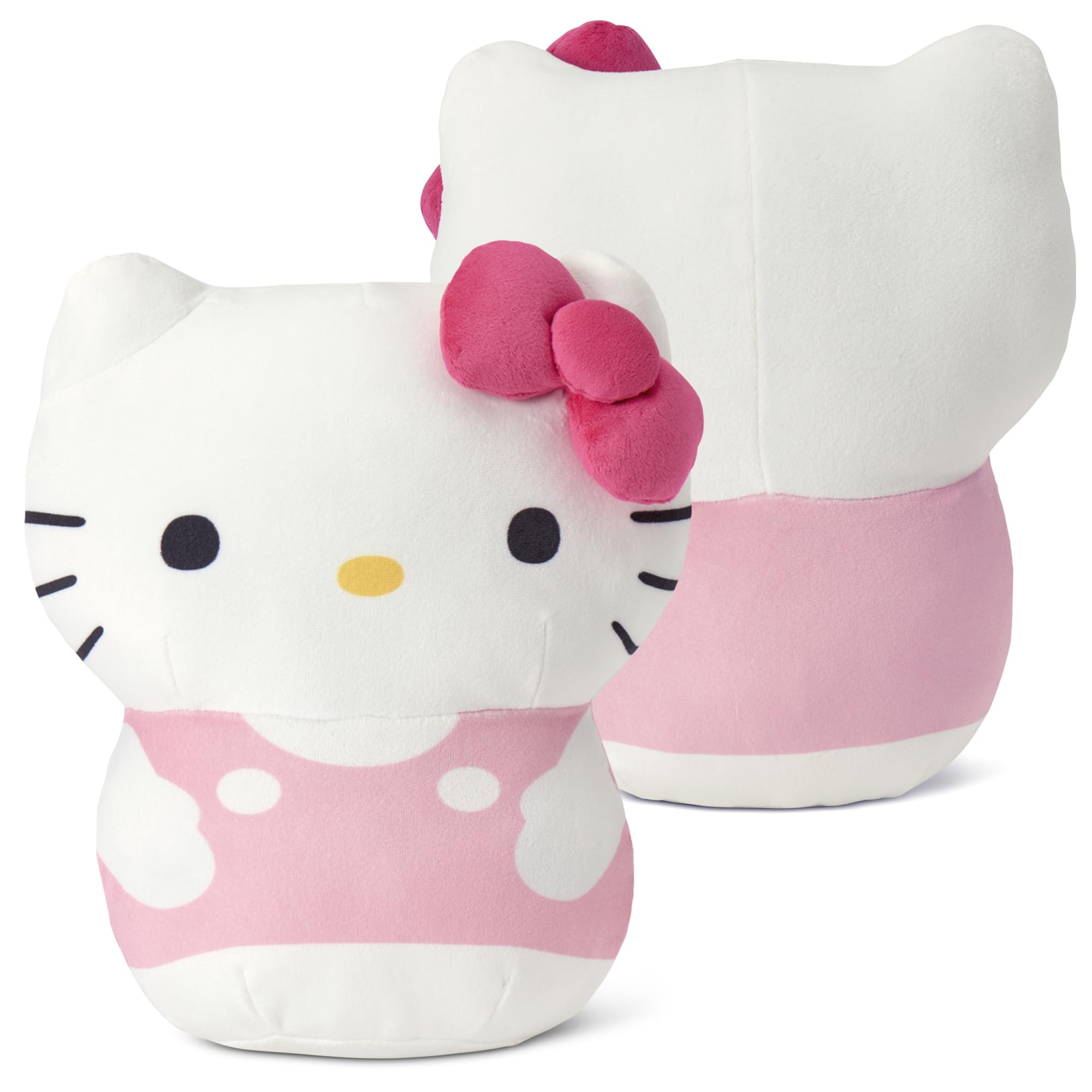 Northwest Hello Kitty hugger front view showing plush shape and cuddle-ready softness