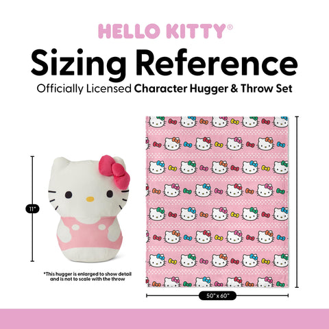 Northwest Hello Kitty fabric label and texture detail showing care instructions and smooth feel